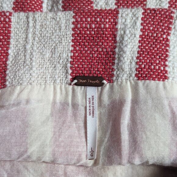 Free People It's A Wrap Striped 100% Cotton Textured Beachy Boho Wrap Skirt - Picture 3 of 5